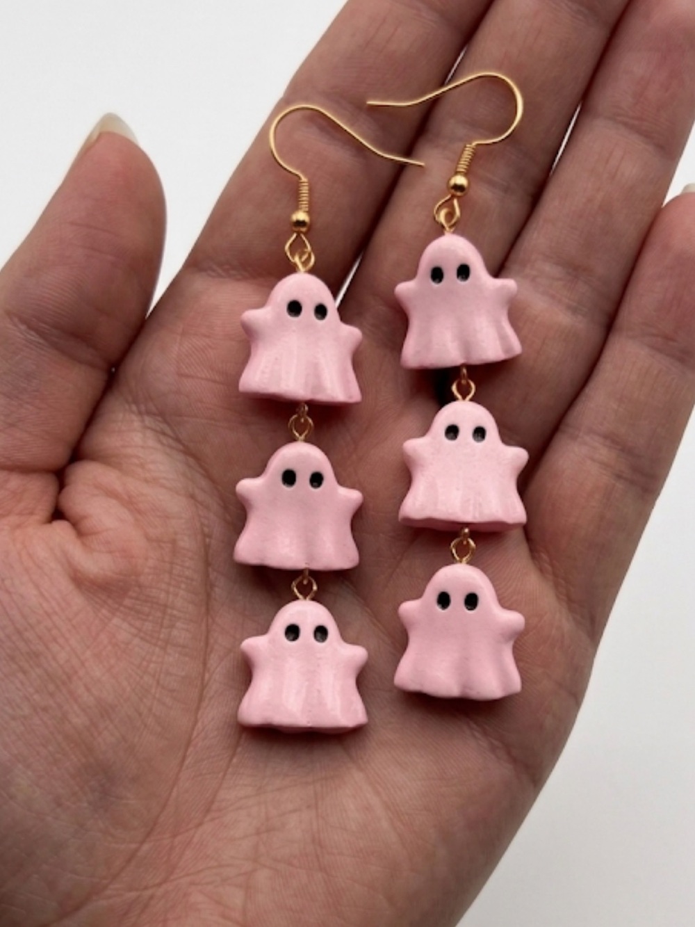 Pink Ghost Earrings Dangle 3” Pastel 3D Halloween Goth NWT
C1 - Picture 4 of 7